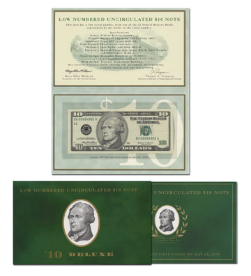 $10 Deluxe Single Note Sets Of Three Notes With Matched Serial Numbers